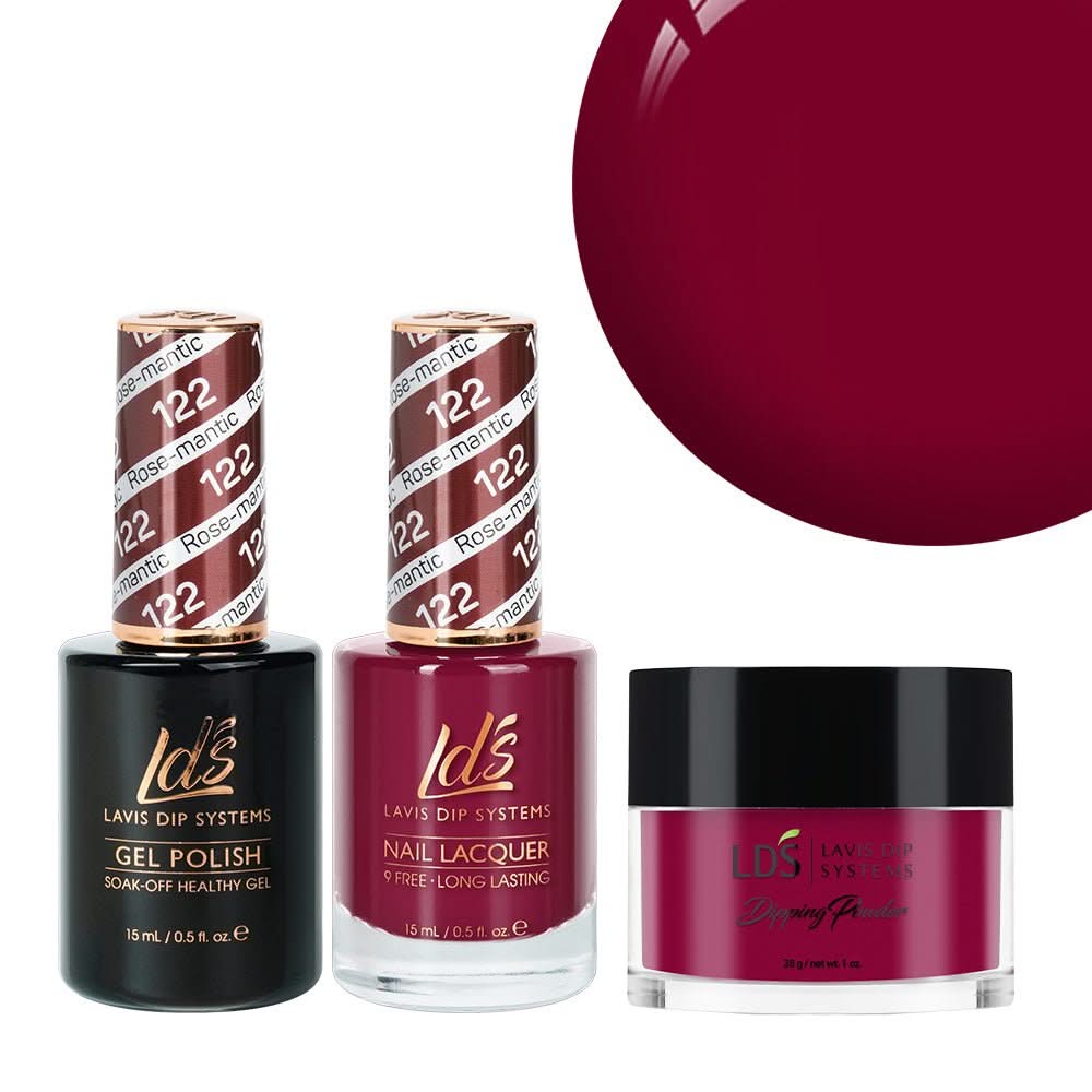 LDS 3 in 1 - 122 Rose - Mantic - Dip, Gel & Lacquer Matching - DTK Nail Supply