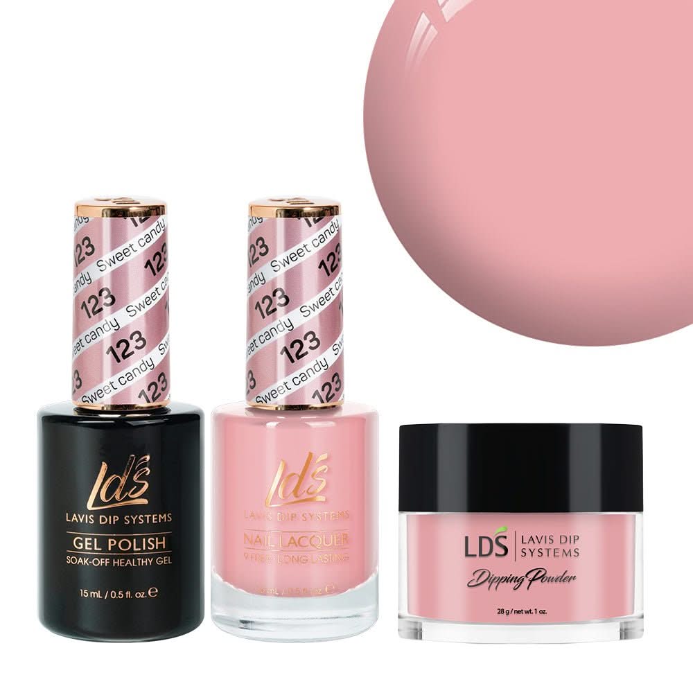 LDS 3 in 1 - 123 Sweet Candy - Dip, Gel & Lacquer Matching - DTK Nail Supply