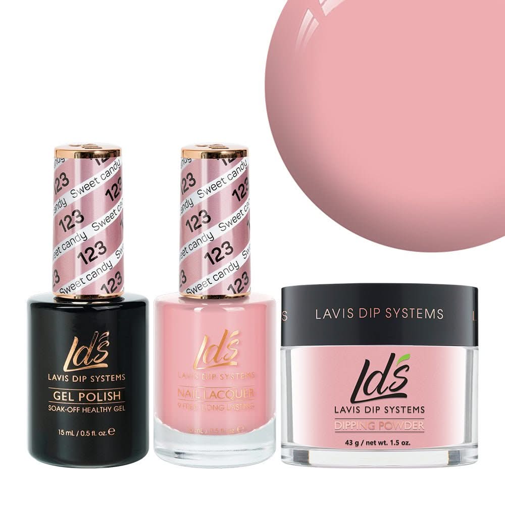 LDS 3 in 1 - 123 Sweet Candy - Dip, Gel & Lacquer Matching - DTK Nail Supply