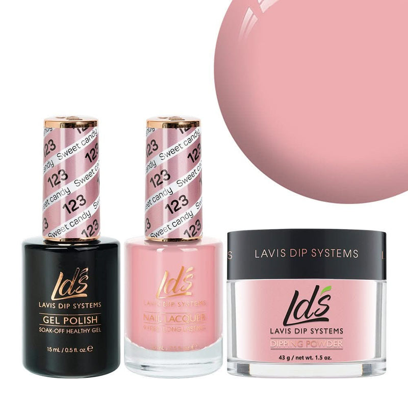 LDS 3 in 1 - 123 Sweet Candy - Dip, Gel & Lacquer Matching - DTK Nail Supply