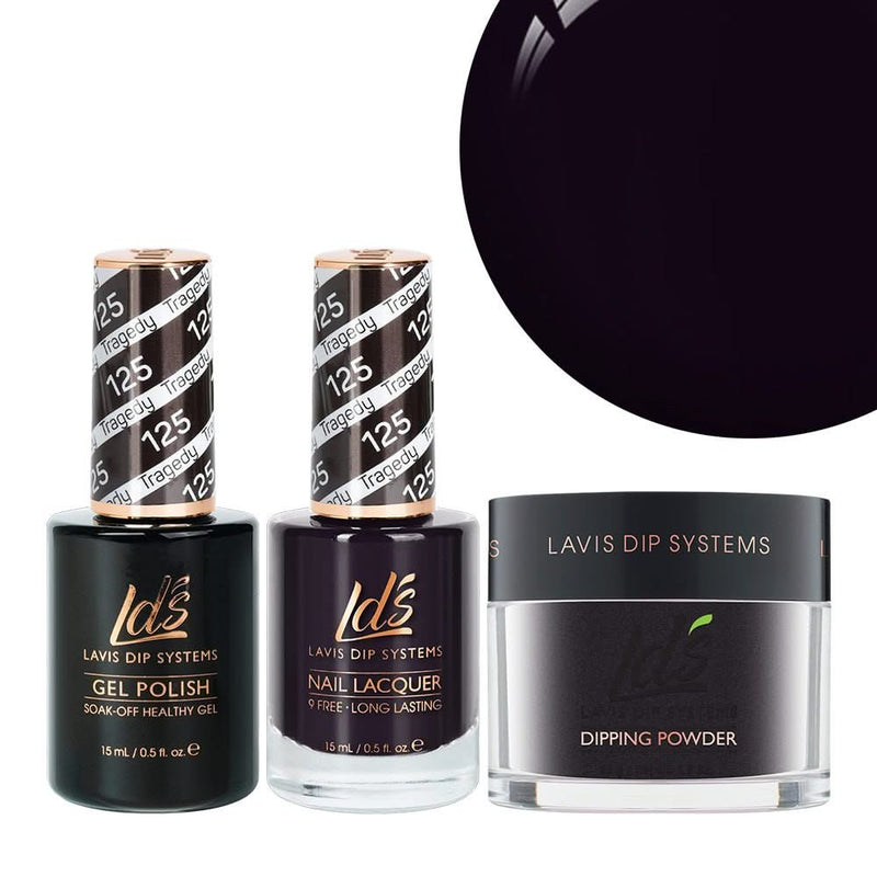 LDS 3 in 1 - 125 Tragedy - Dip, Gel & Lacquer Matching - DTK Nail Supply