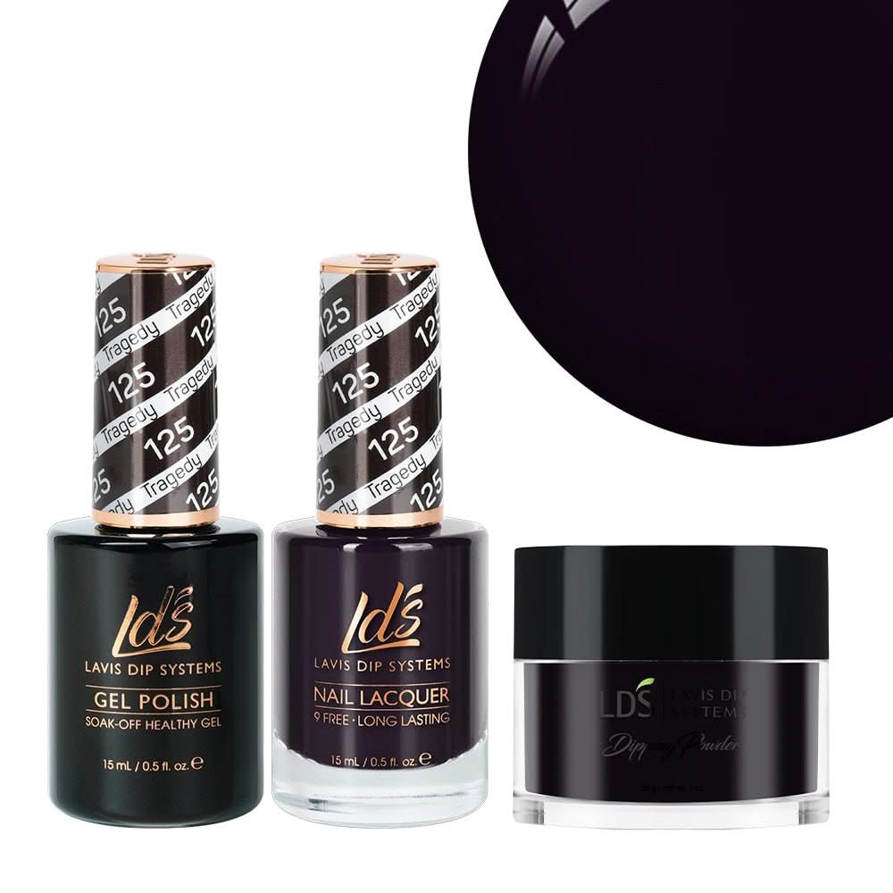 LDS 3 in 1 - 125 Tragedy - Dip, Gel & Lacquer Matching - DTK Nail Supply