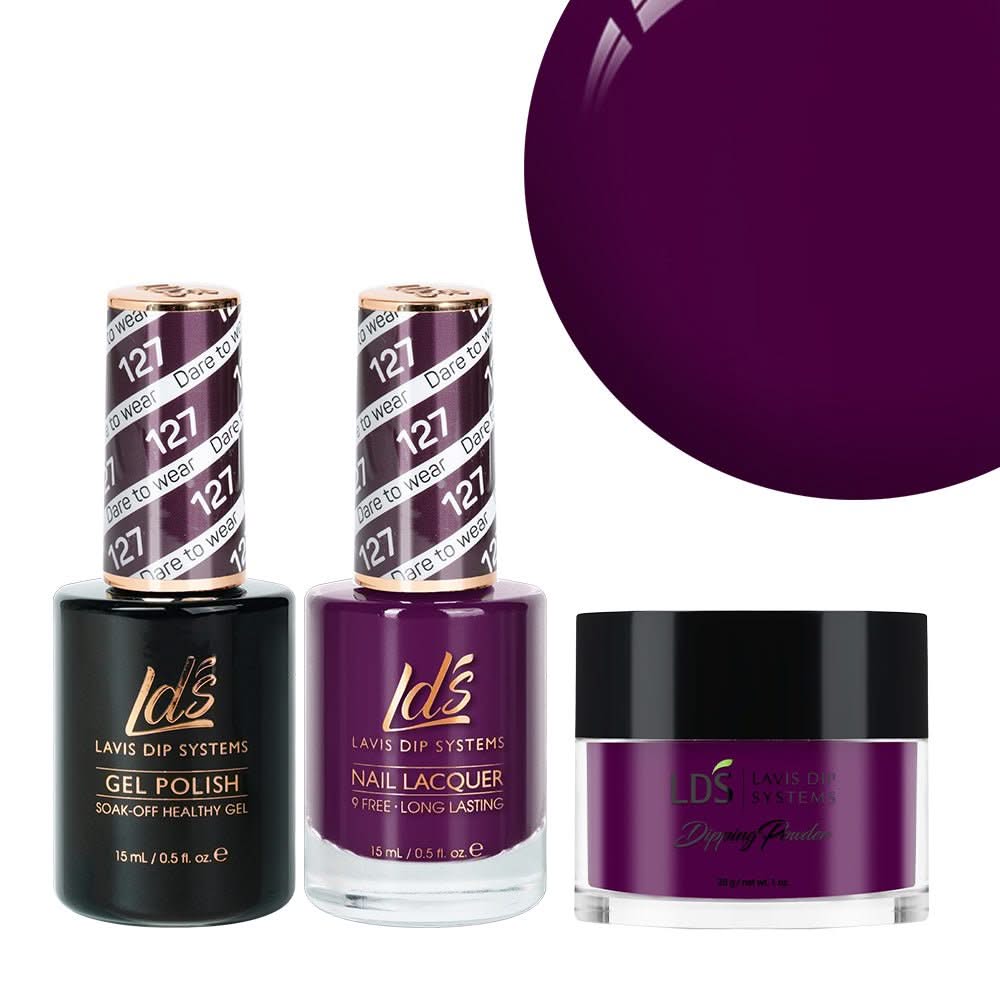 LDS 3 in 1 - 127 Dare To Wear - Dip, Gel & Lacquer Matching - DTK Nail Supply