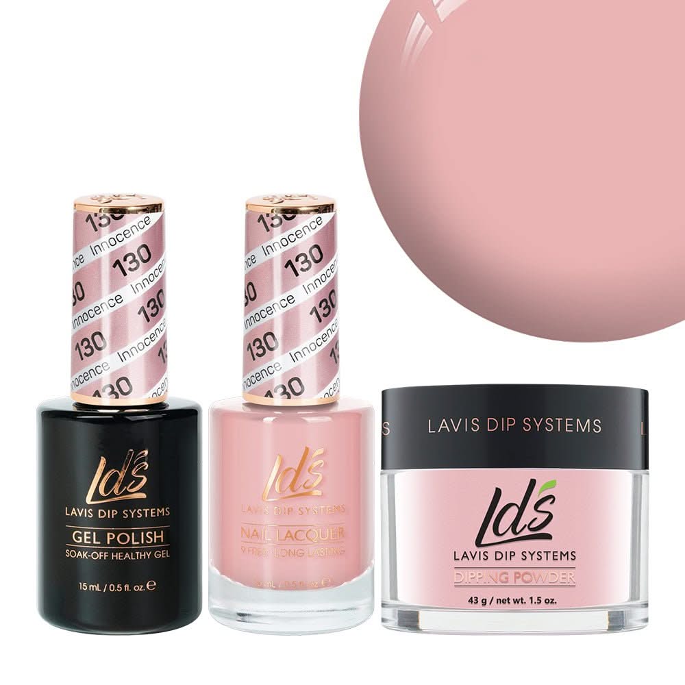 LDS 3 in 1 - 130 Innocence - Dip, Gel & Lacquer Matching - DTK Nail Supply