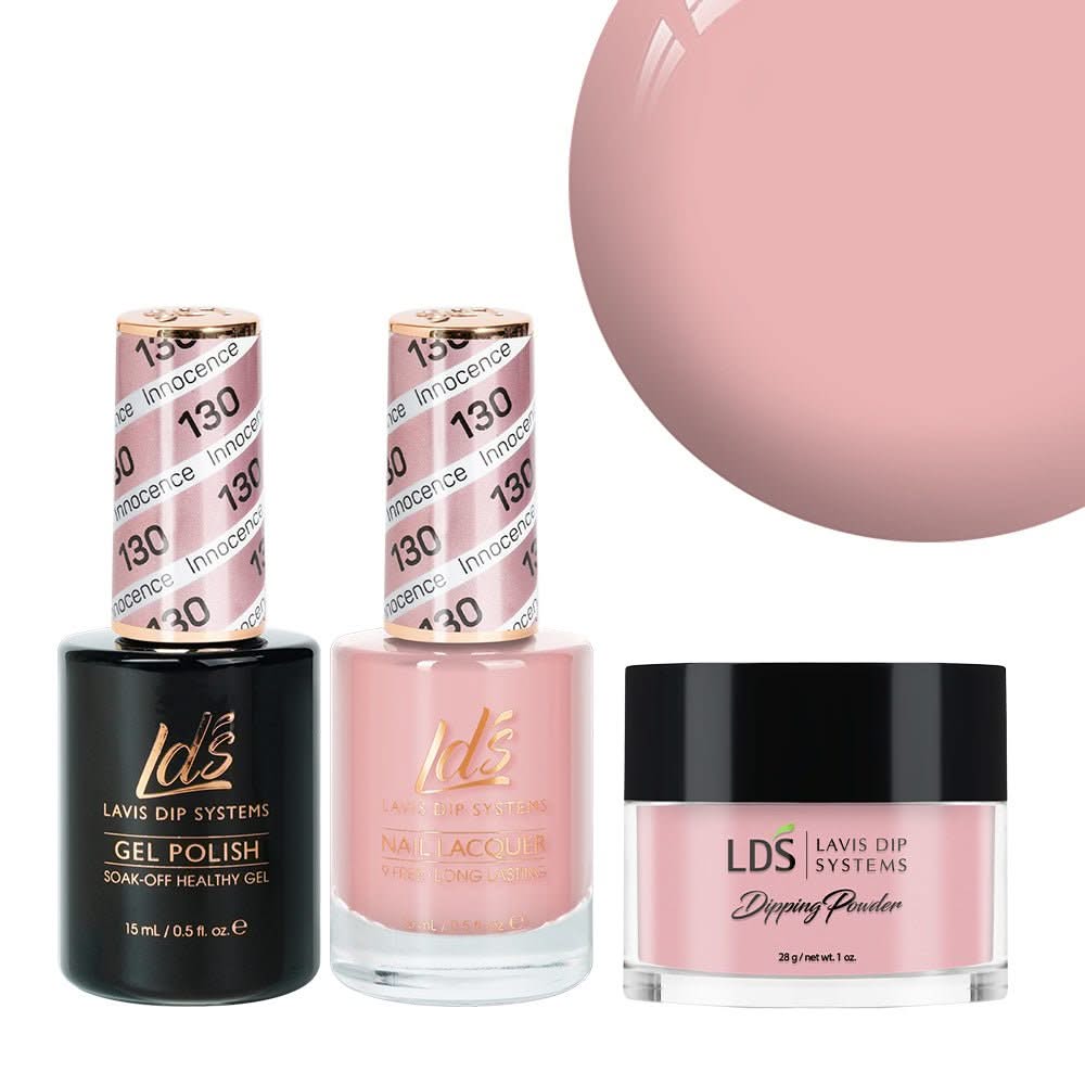 LDS 3 in 1 - 130 Innocence - Dip, Gel & Lacquer Matching - DTK Nail Supply