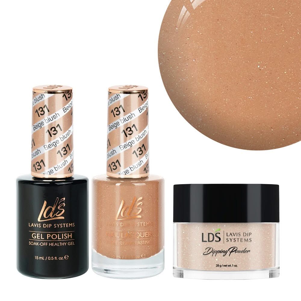 LDS 3 in 1 - 131 Beige Blush - Dip, Gel & Lacquer Matching - DTK Nail Supply