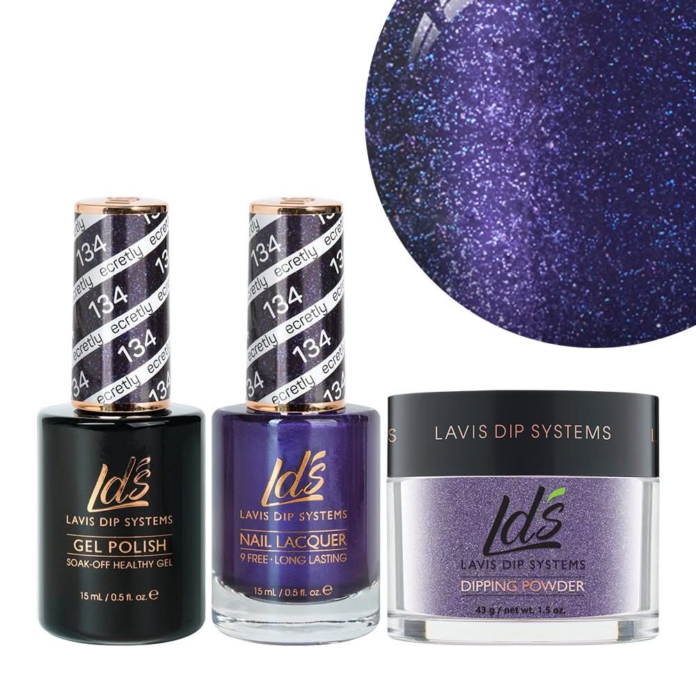 LDS 3 in 1 - 134 Secretly - Dip, Gel & Lacquer Matching - DTK Nail Supply