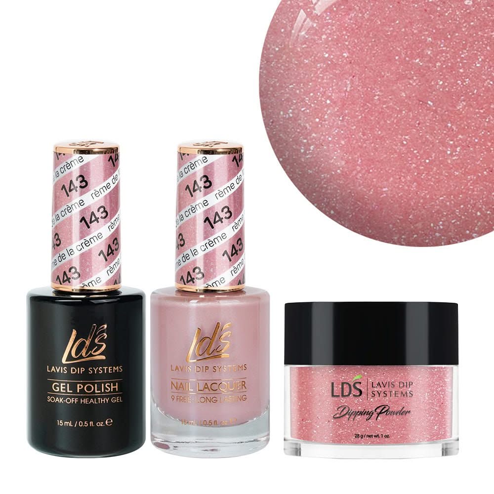 LDS 3 in 1 - 143 Crème De La Crème - Dip, Gel & Lacquer Matching - DTK Nail Supply