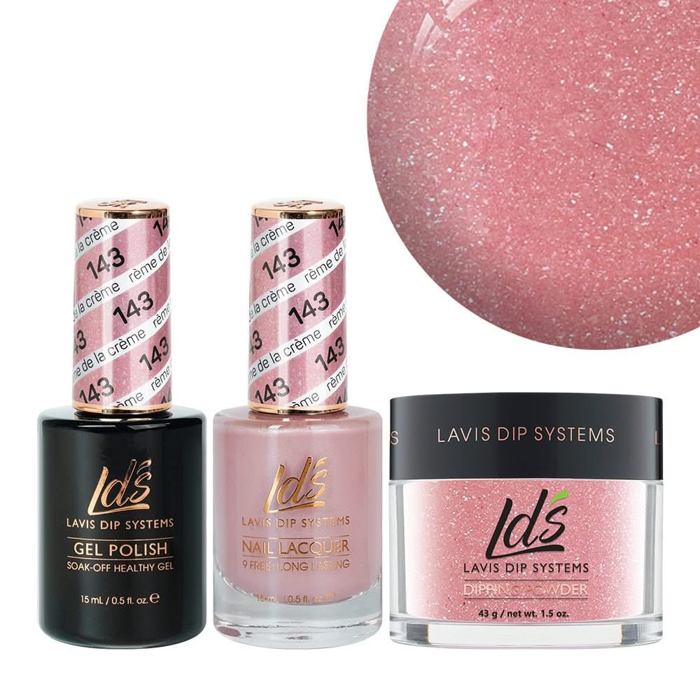 LDS 3 in 1 - 143 Crème De La Crème - Dip, Gel & Lacquer Matching - DTK Nail Supply