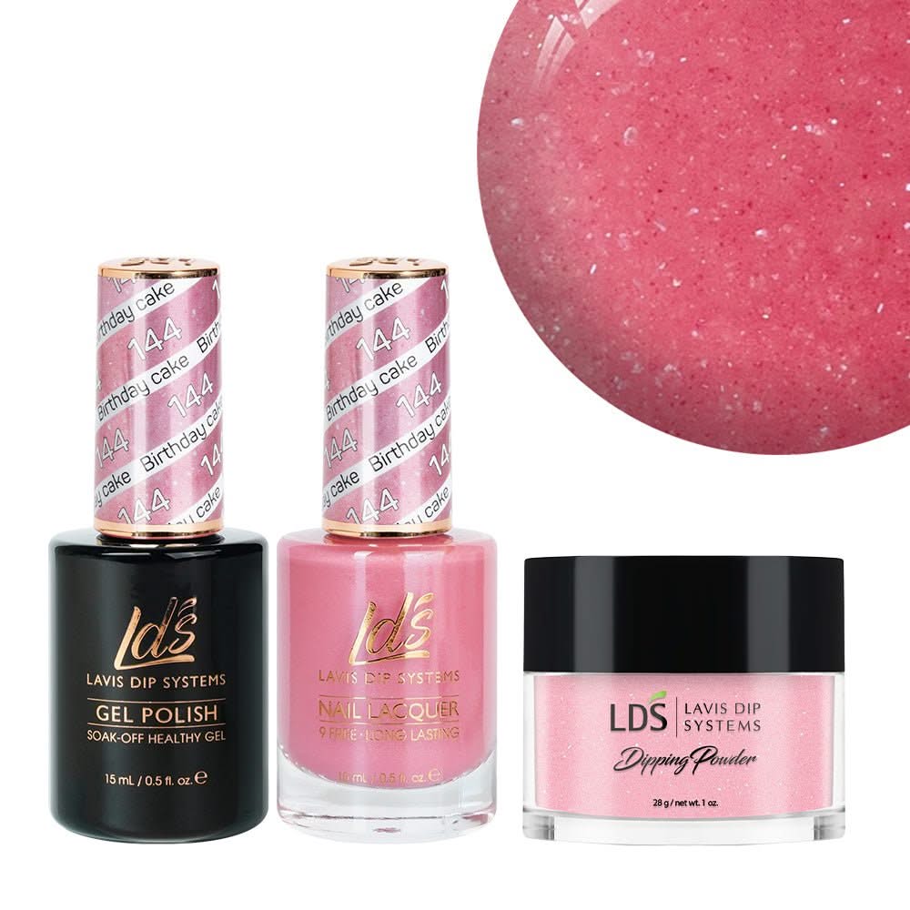 LDS 3 in 1 - 144 Birthday Cake - Dip, Gel & Lacquer Matching - DTK Nail Supply