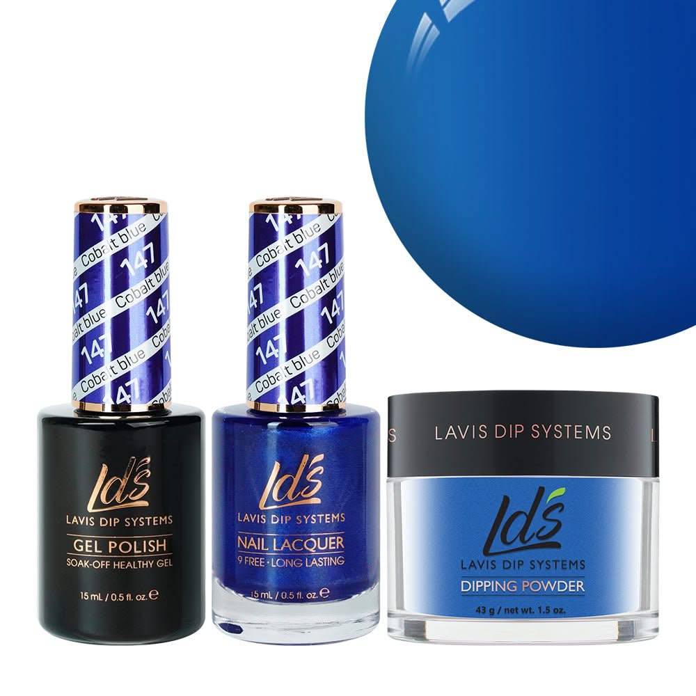 LDS 3 in 1 - 147 Cobalt Blue - Dip, Gel & Lacquer Matching - DTK Nail Supply