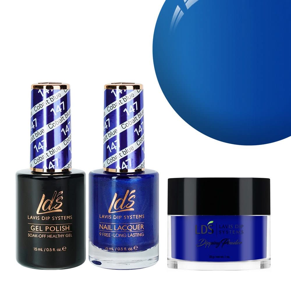 LDS 3 in 1 - 147 Cobalt Blue - Dip, Gel & Lacquer Matching - DTK Nail Supply