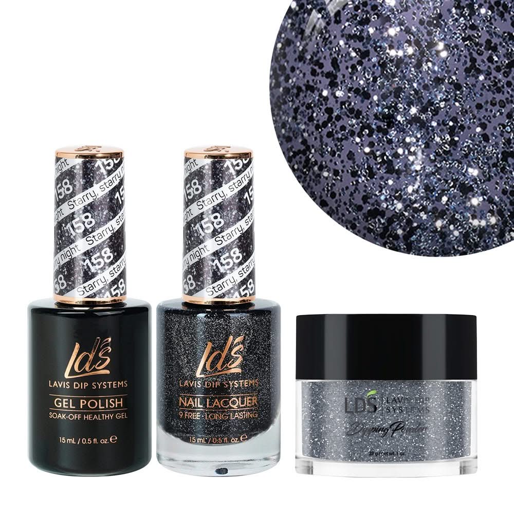 LDS 3 in 1 - 158 Starry, Starry Night - Dip, Gel & Lacquer Matching - DTK Nail Supply