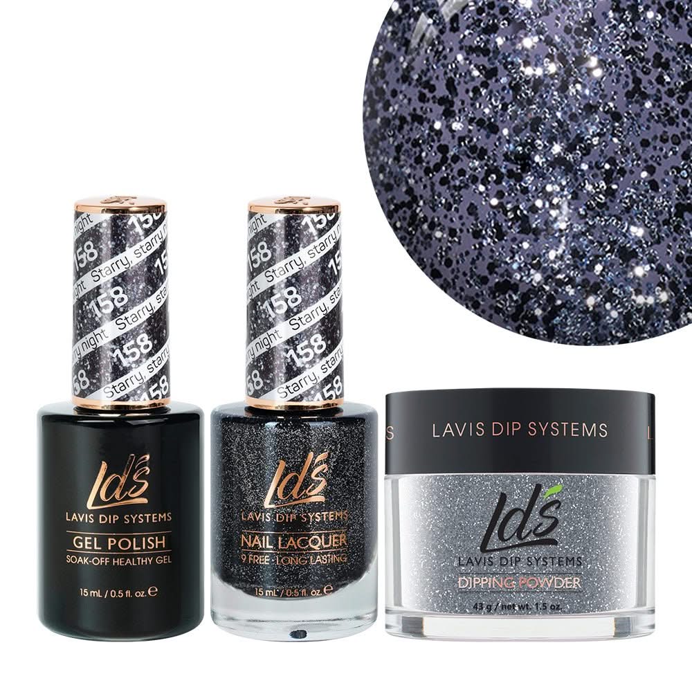 LDS 3 in 1 - 158 Starry, Starry Night - Dip, Gel & Lacquer Matching - DTK Nail Supply