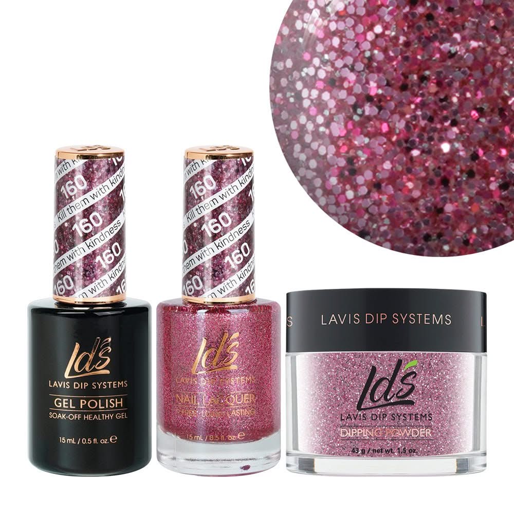 LDS 3 in 1 - 160 Kill Them With Kindness - Dip, Gel & Lacquer Matching - DTK Nail Supply