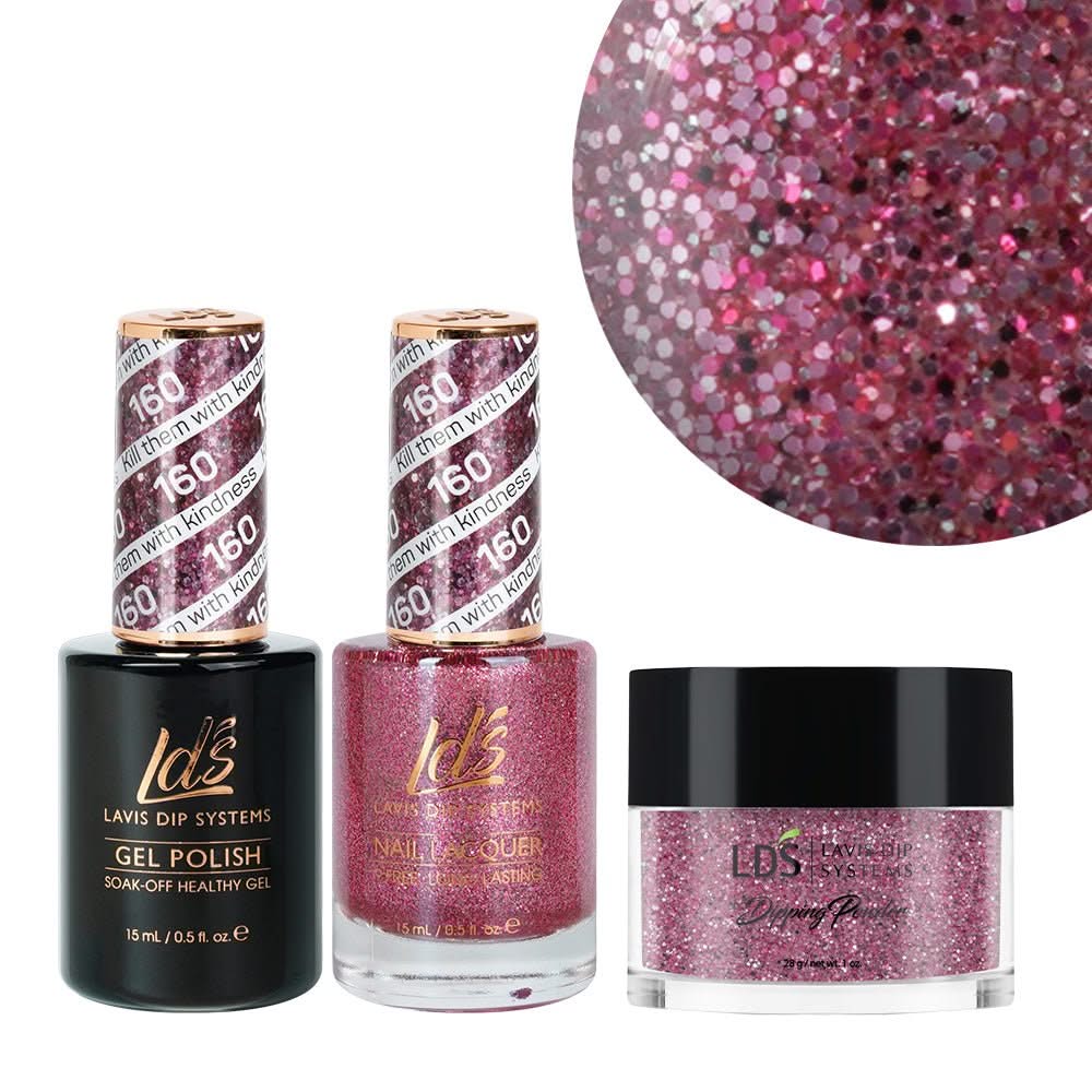 LDS 3 in 1 - 160 Kill Them With Kindness - Dip, Gel & Lacquer Matching - DTK Nail Supply