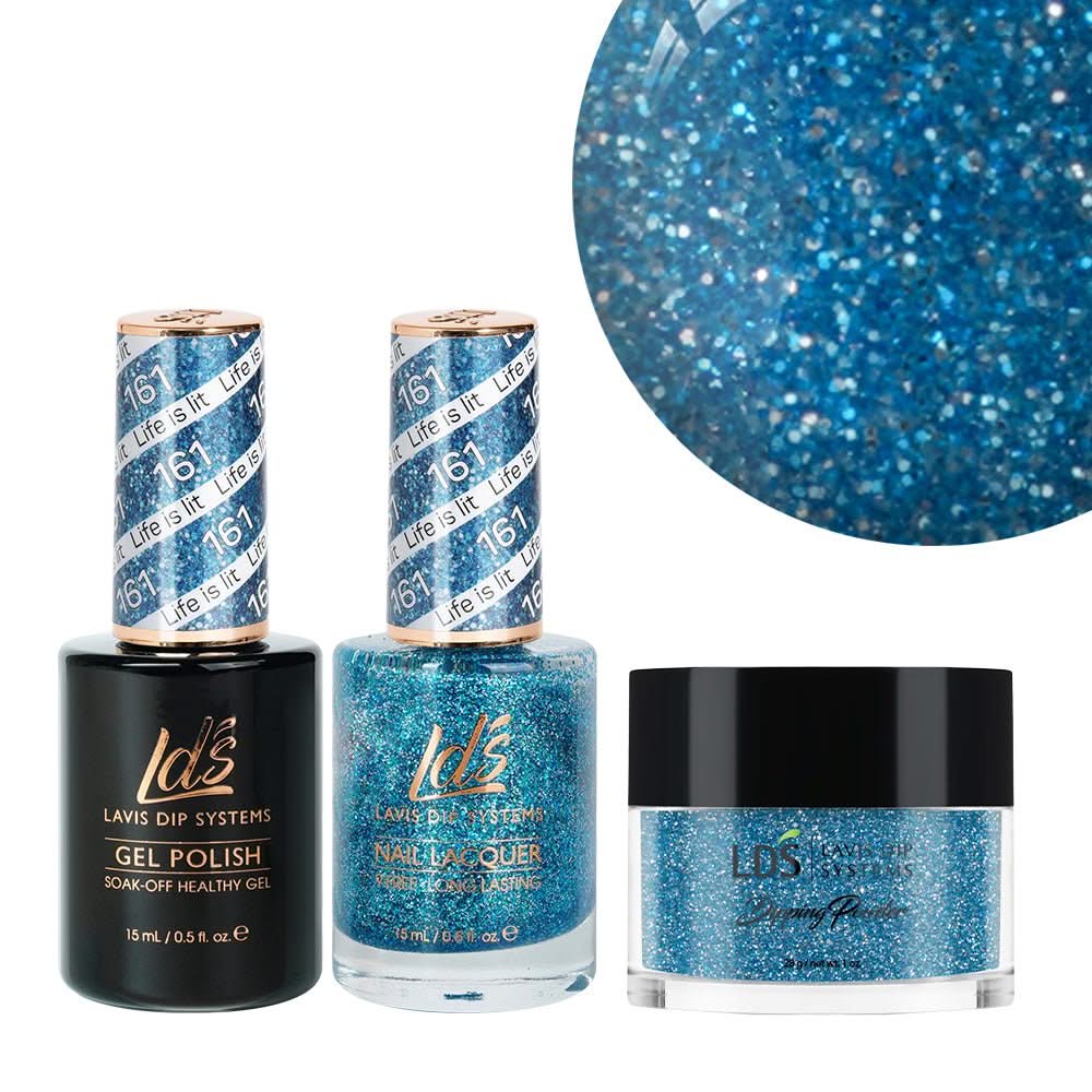 LDS 3 in 1 - 161 Life Is Lit - Dip, Gel & Lacquer Matching - DTK Nail Supply