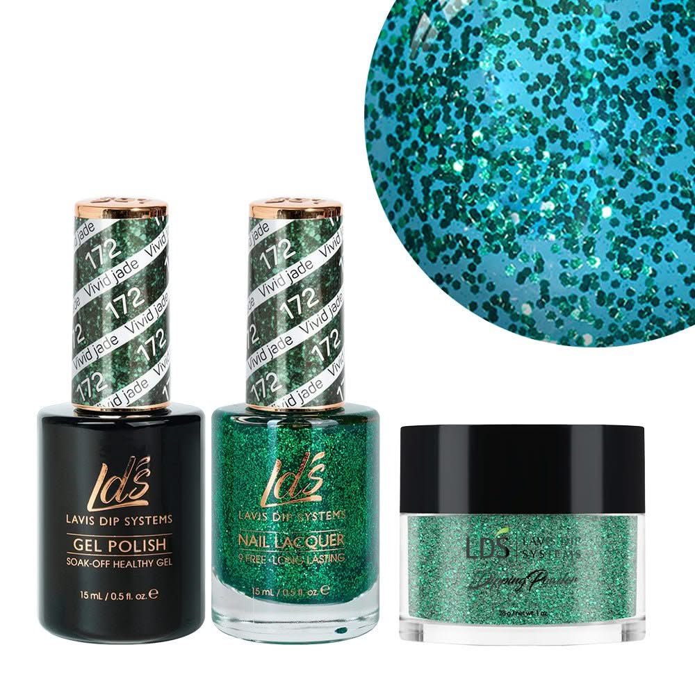 LDS 3 in 1 - 172 Vivid Jade - Dip, Gel & Lacquer Matching - DTK Nail Supply