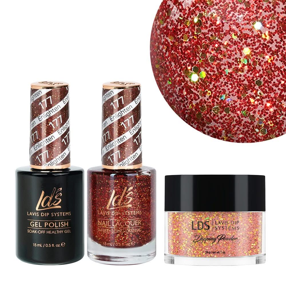 LDS 3 in 1 - 177 Enlighten - Dip, Gel & Lacquer Matching - DTK Nail Supply