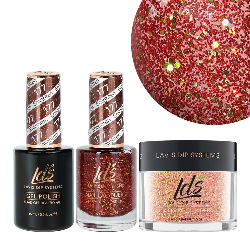 LDS 3 in 1 - 177 Enlighten - Dip, Gel & Lacquer Matching - DTK Nail Supply