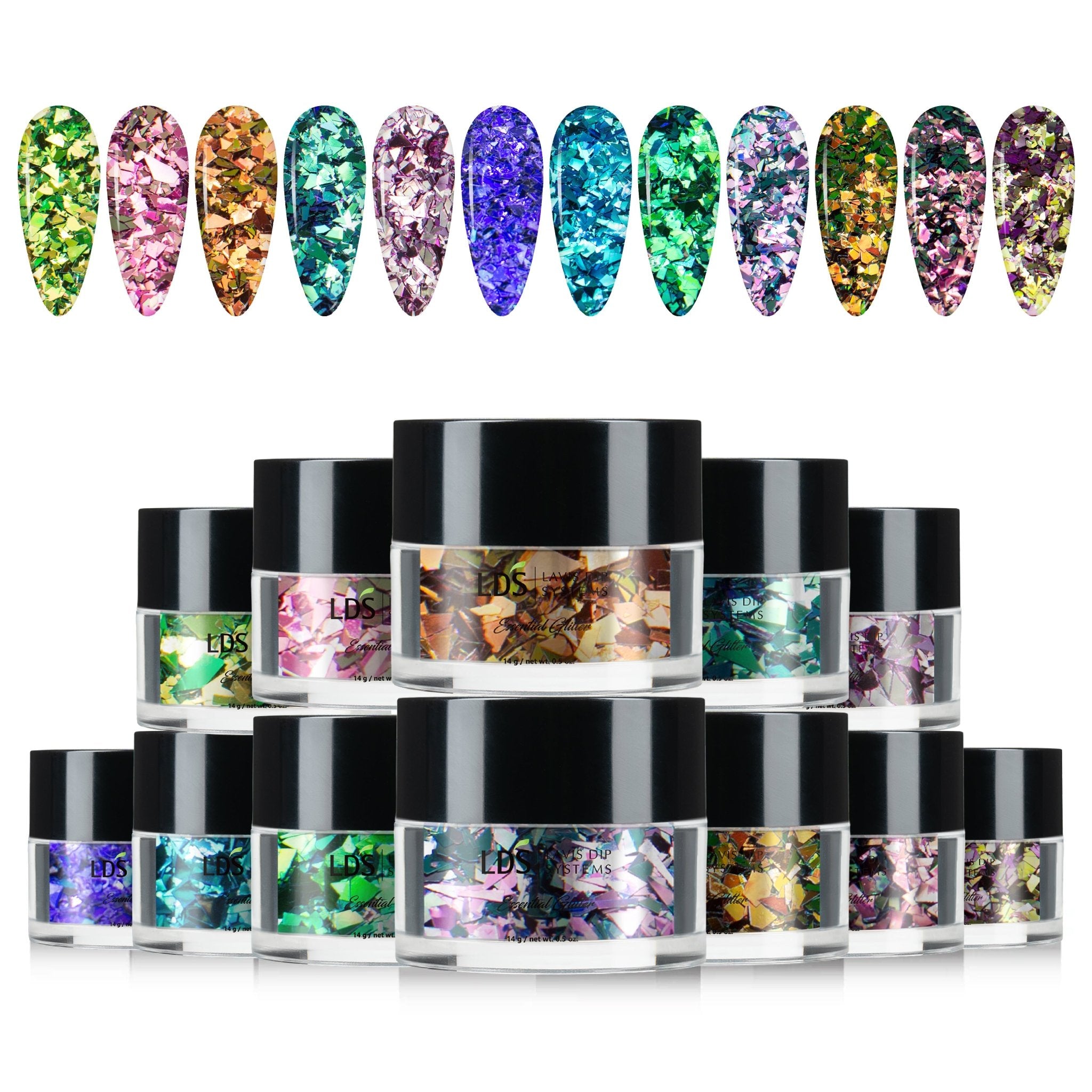 LDS Chameleon Glitter Nail Art (12 colors): CL01 - CL12 - DTK Nail Supply