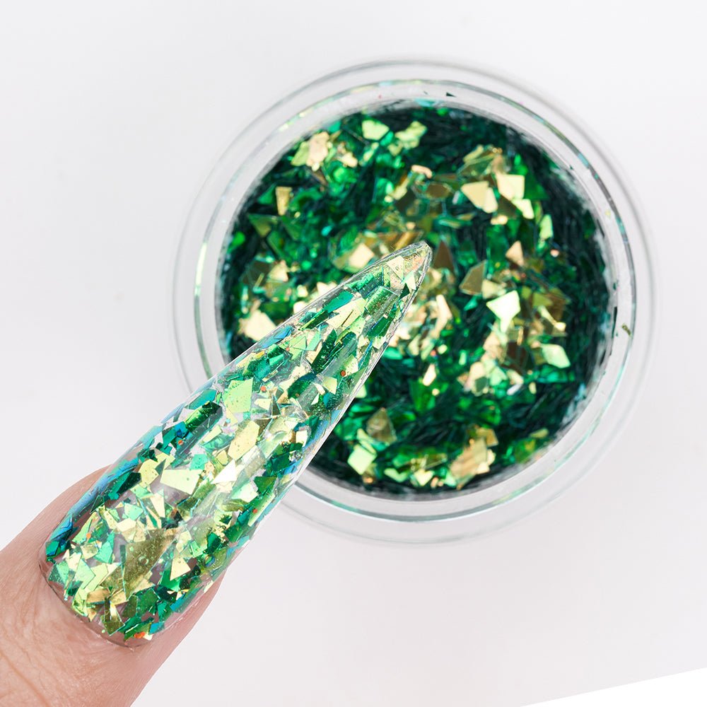 LDS Chameleon Glitter Nail Art - CL01 - Emerald - 0.5 oz - DTK Nail Supply