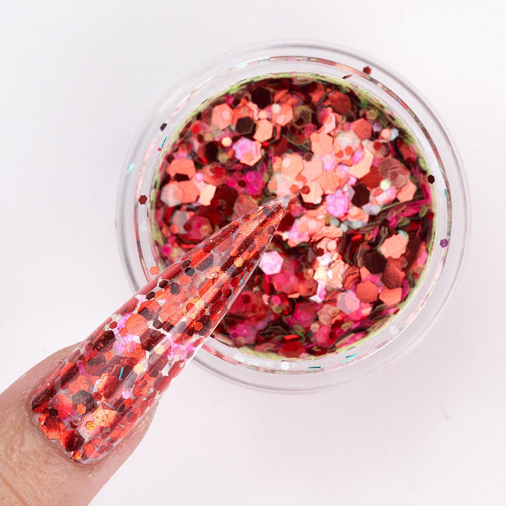 LDS Confetti Glitter Nail Art - 0.5oz CF05 Hotness - DTK Nail Supply