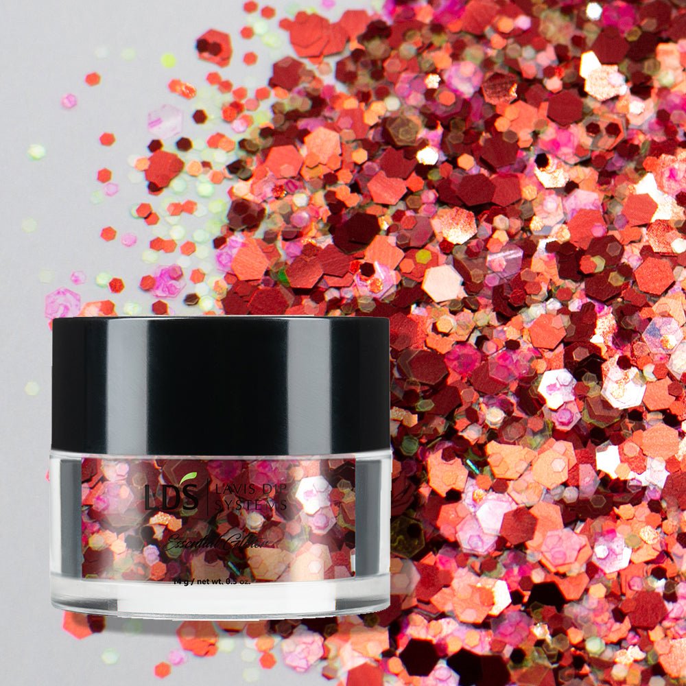 LDS Confetti Glitter Nail Art - 0.5oz CF05 Hotness - DTK Nail Supply