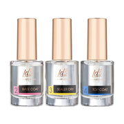 LDS Dipping Powder Essentials Kit - Base Coat, Sealer Dry, Top Coat - 0.5 oz - DTK Nail Supply