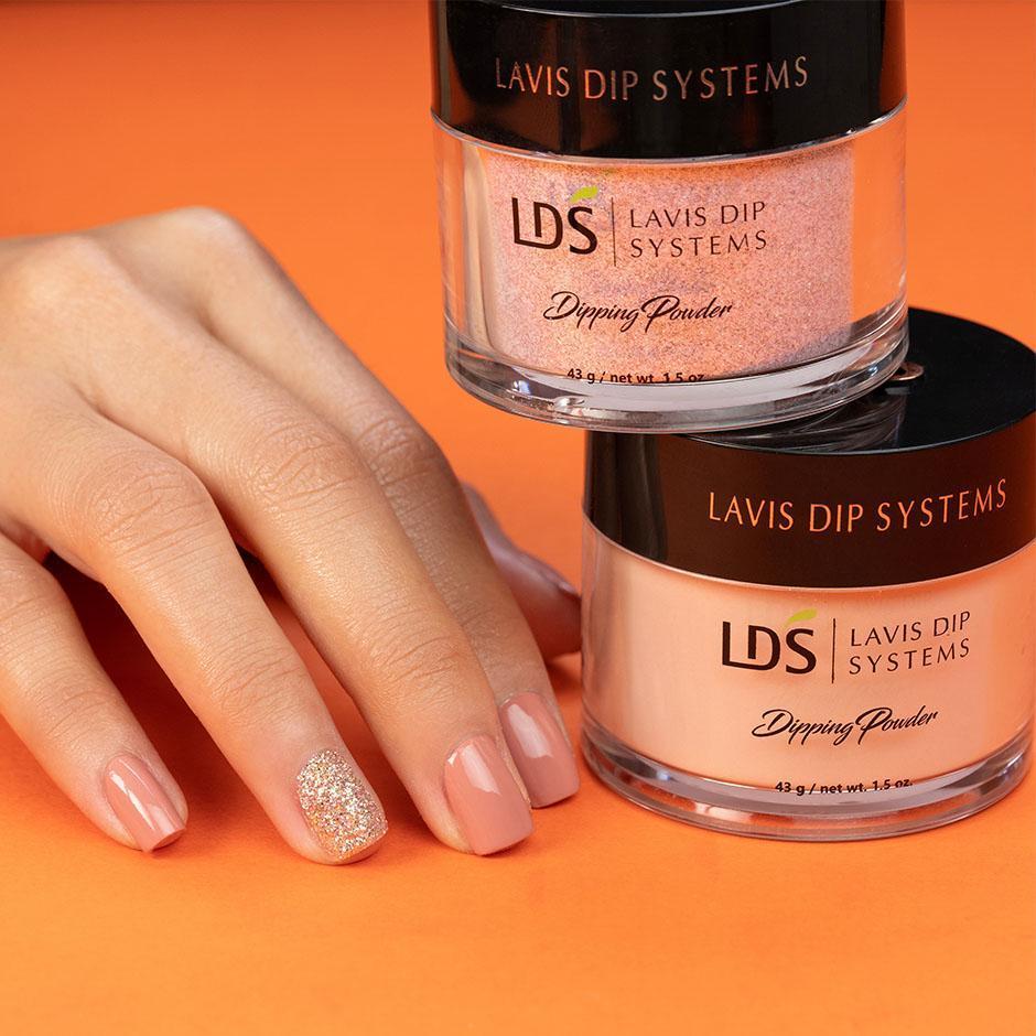 LDS Dipping Powder Nail - 028 Salmon Glow - DTK Nail Supply