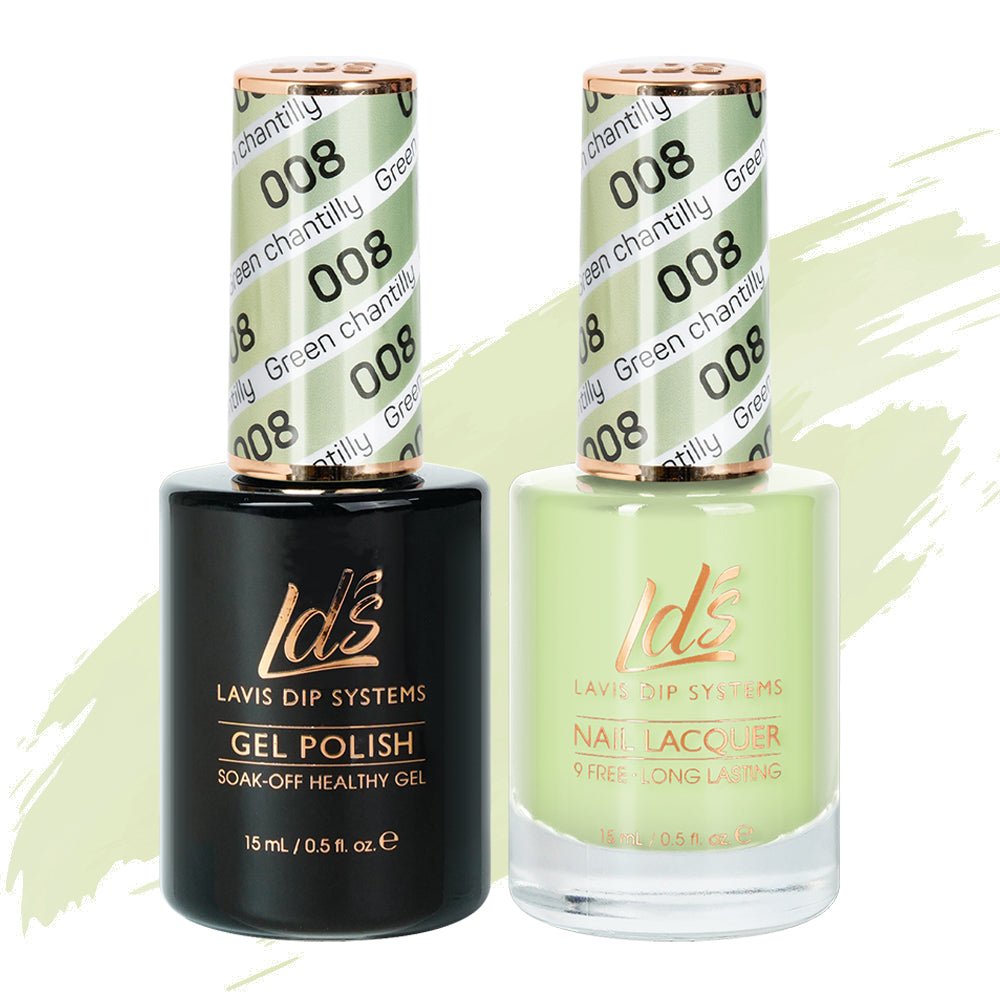 LDS Gel Nail Polish Duo - 008 Green Chantilly - DTK Nail Supply