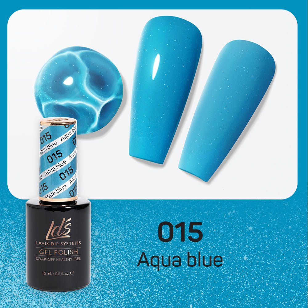LDS Gel Nail Polish Duo - 015 Aqua Blue - DTK Nail Supply
