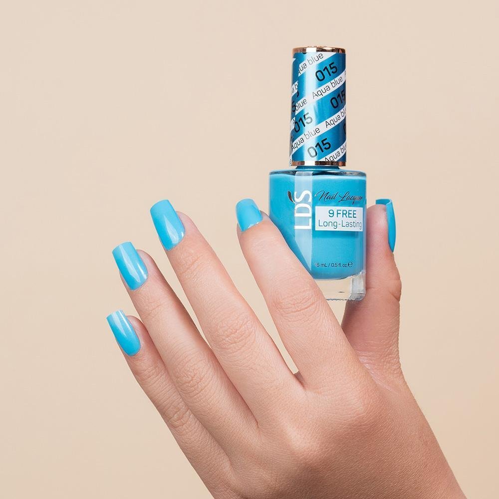 LDS Gel Nail Polish Duo - 015 Aqua Blue - DTK Nail Supply