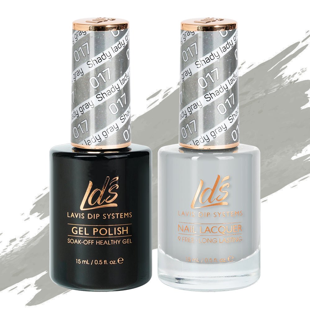 LDS Gel Nail Polish Duo - 017 Shady Lady Gray - DTK Nail Supply
