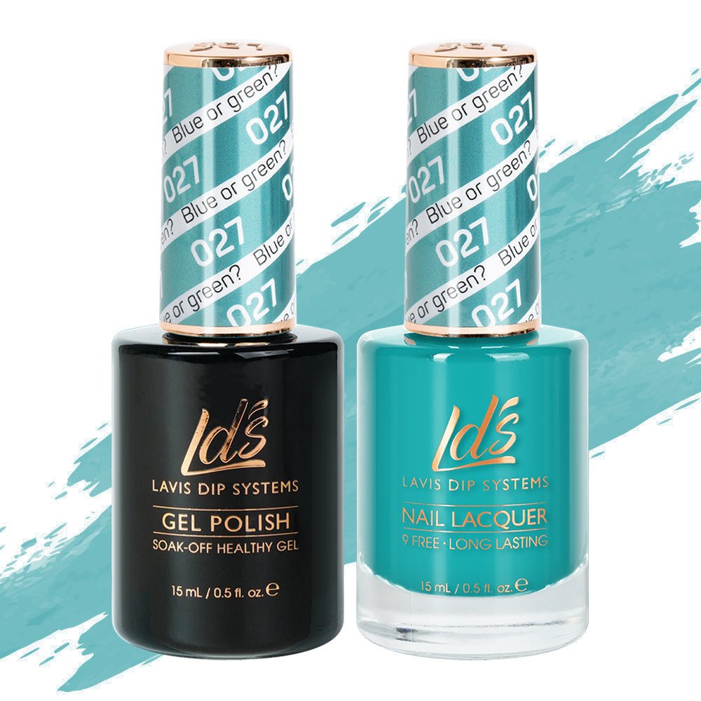 LDS Gel Nail Polish Duo - 027 Blue Or Green - DTK Nail Supply