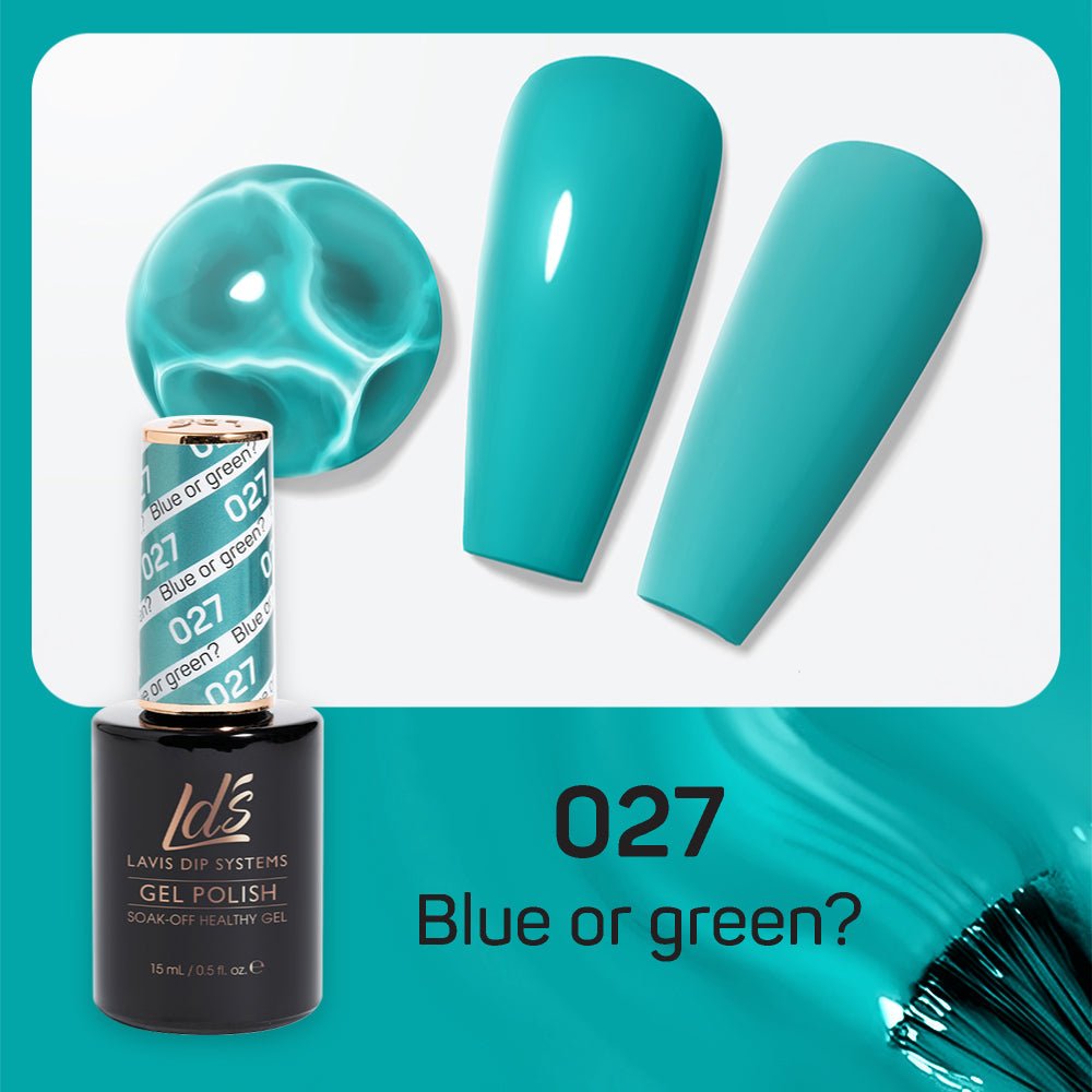 LDS Gel Nail Polish Duo - 027 Blue Or Green - DTK Nail Supply