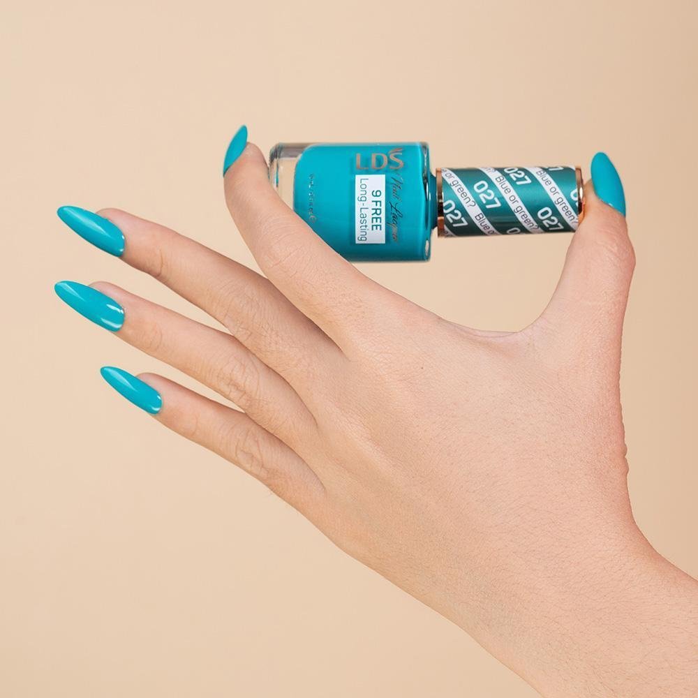 LDS Gel Nail Polish Duo - 027 Blue Or Green - DTK Nail Supply
