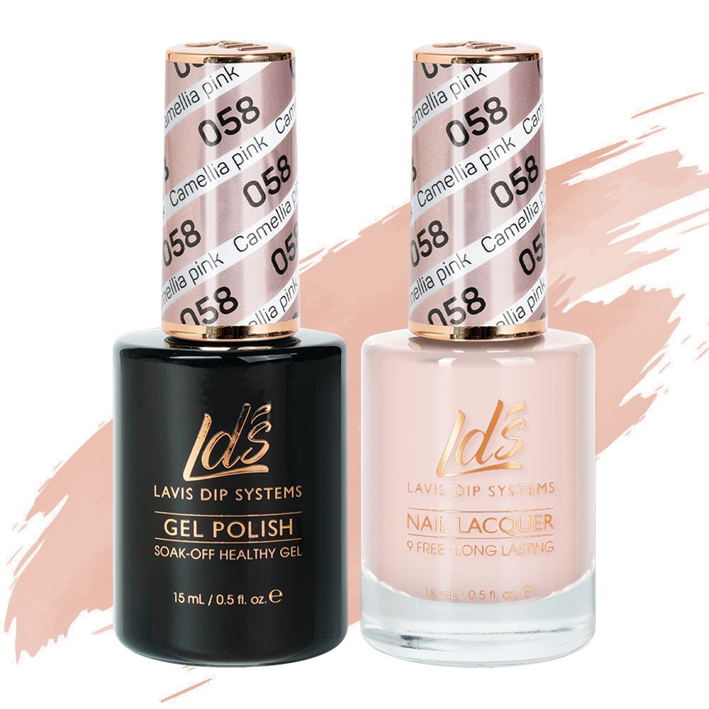 LDS Gel Nail Polish Duo - 058 Camellia Pink - DTK Nail Supply