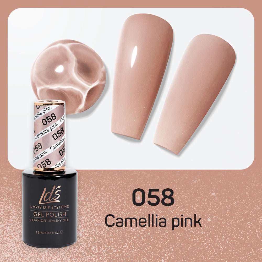 LDS Gel Nail Polish Duo - 058 Camellia Pink - DTK Nail Supply