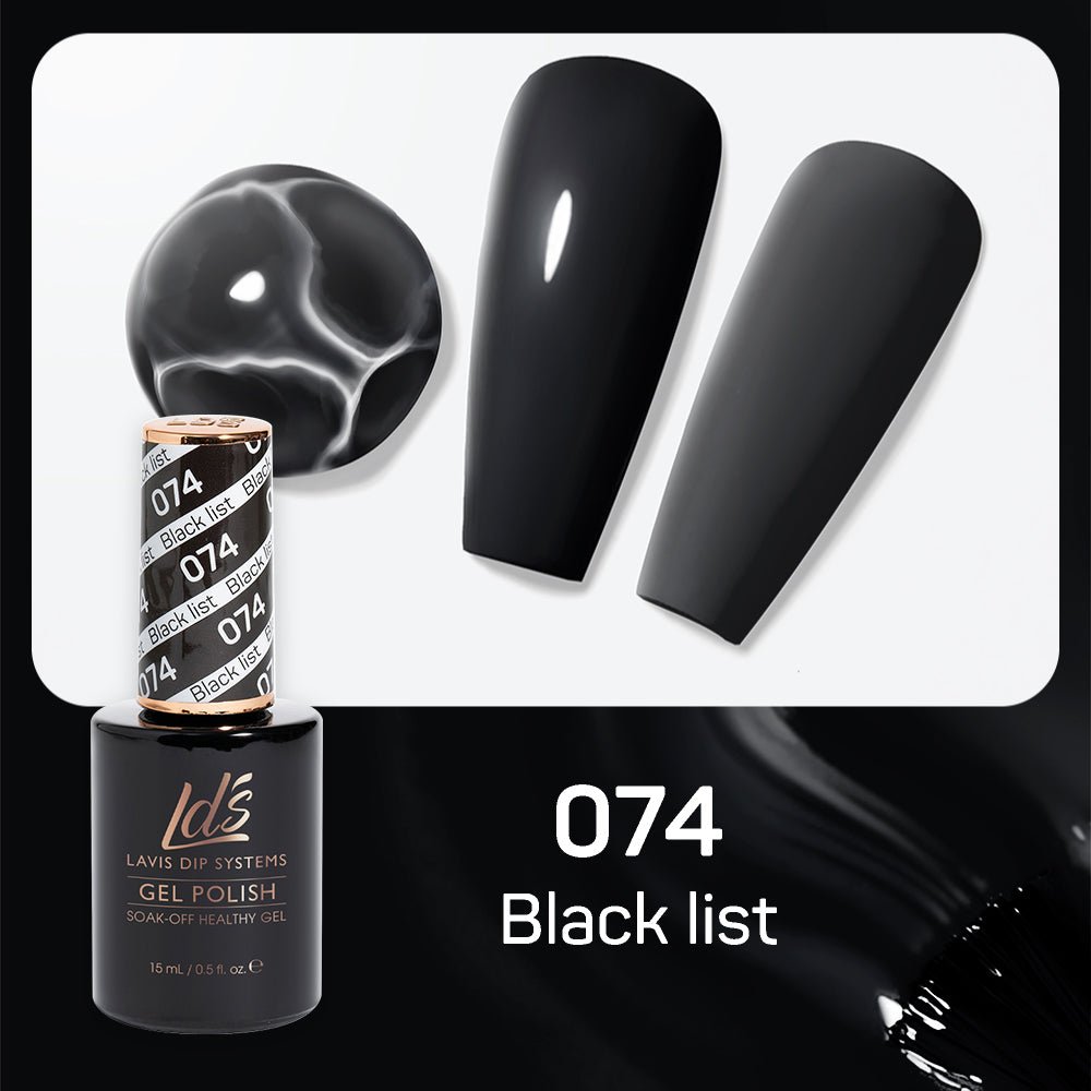 LDS Gel Nail Polish Duo - 074 Black List - DTK Nail Supply