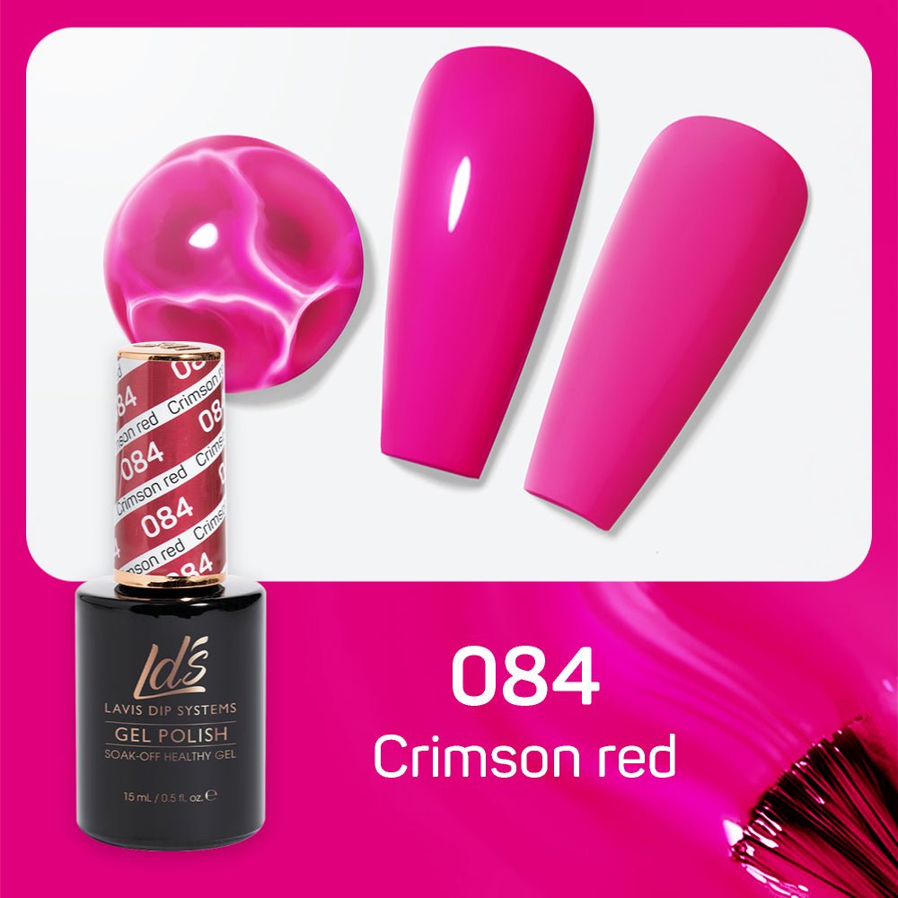 LDS Gel Nail Polish Duo - 084 Crimson Red - DTK Nail Supply