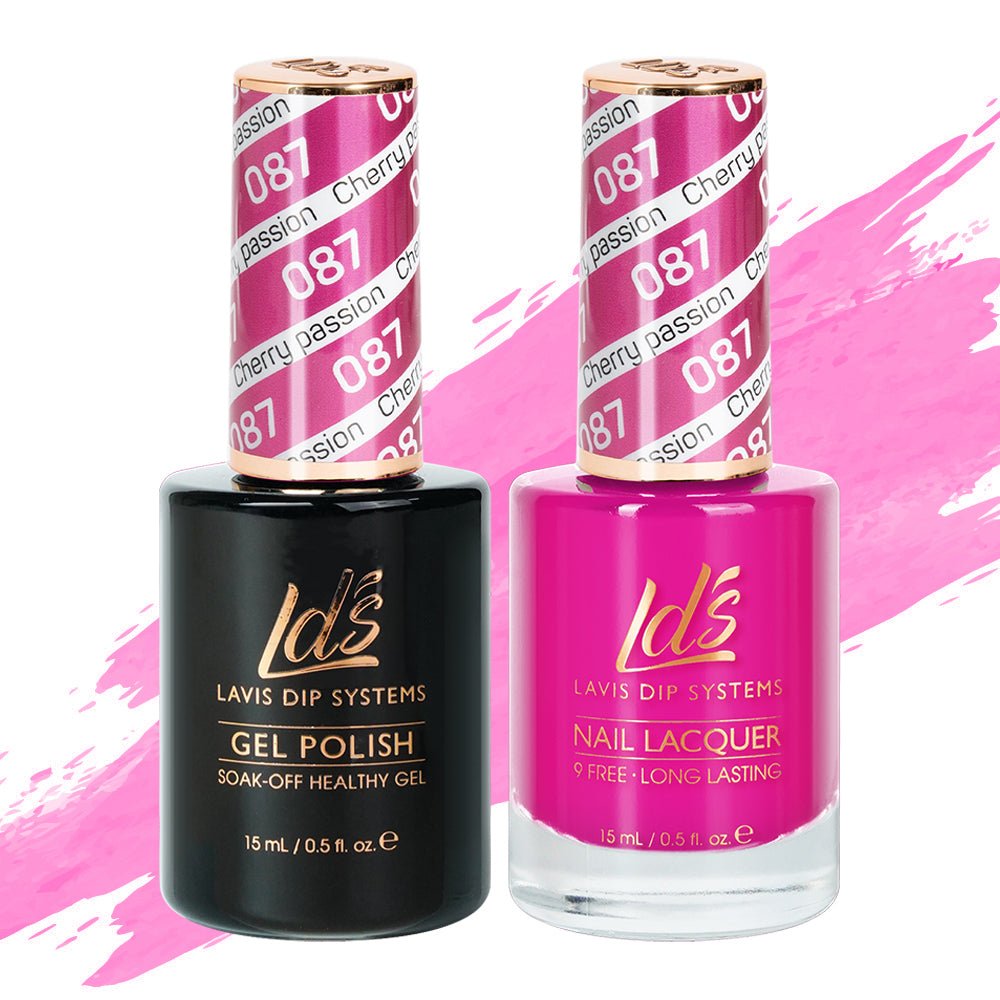 LDS Gel Nail Polish Duo - 087 Cherry Passion - DTK Nail Supply