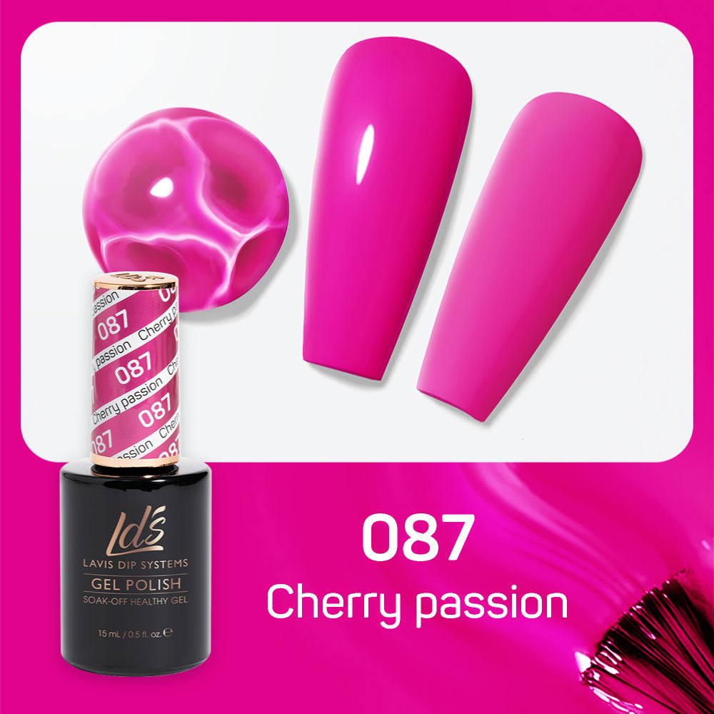 LDS Gel Nail Polish Duo - 087 Cherry Passion - DTK Nail Supply