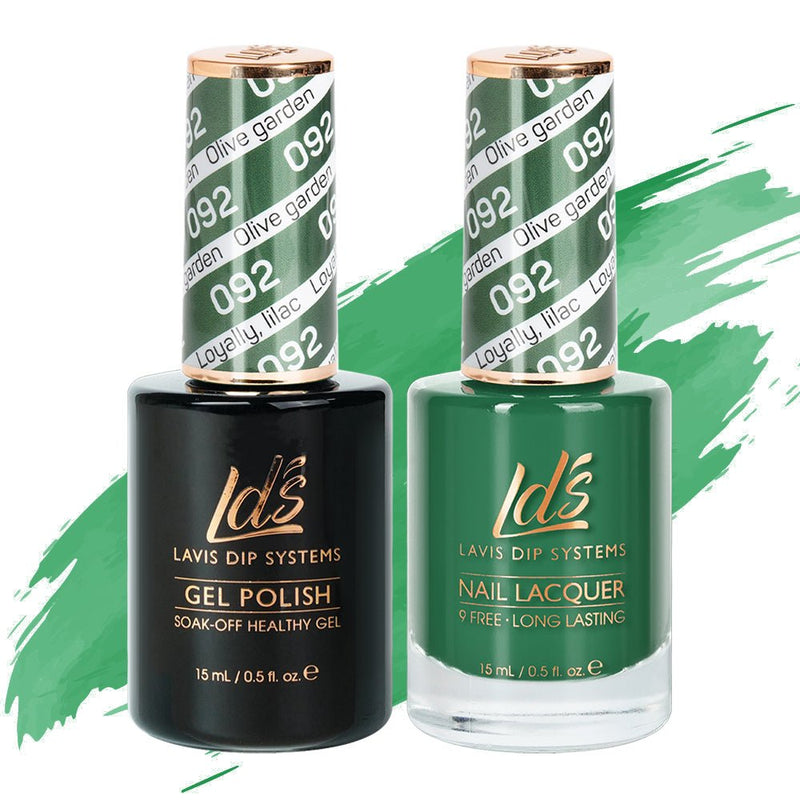 LDS Gel Nail Polish Duo - 092 Olive Garden - DTK Nail Supply