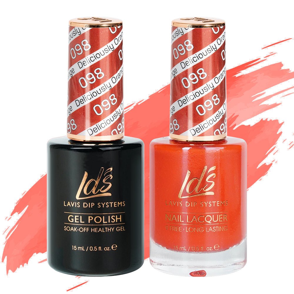 LDS Gel Nail Polish Duo - 098 Deliciously Orange - DTK Nail Supply