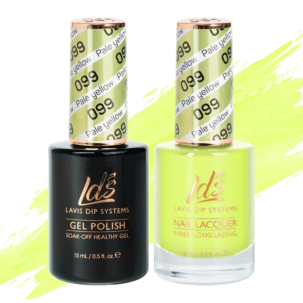 LDS Gel Nail Polish Duo - 099 Pale Yellow - DTK Nail Supply
