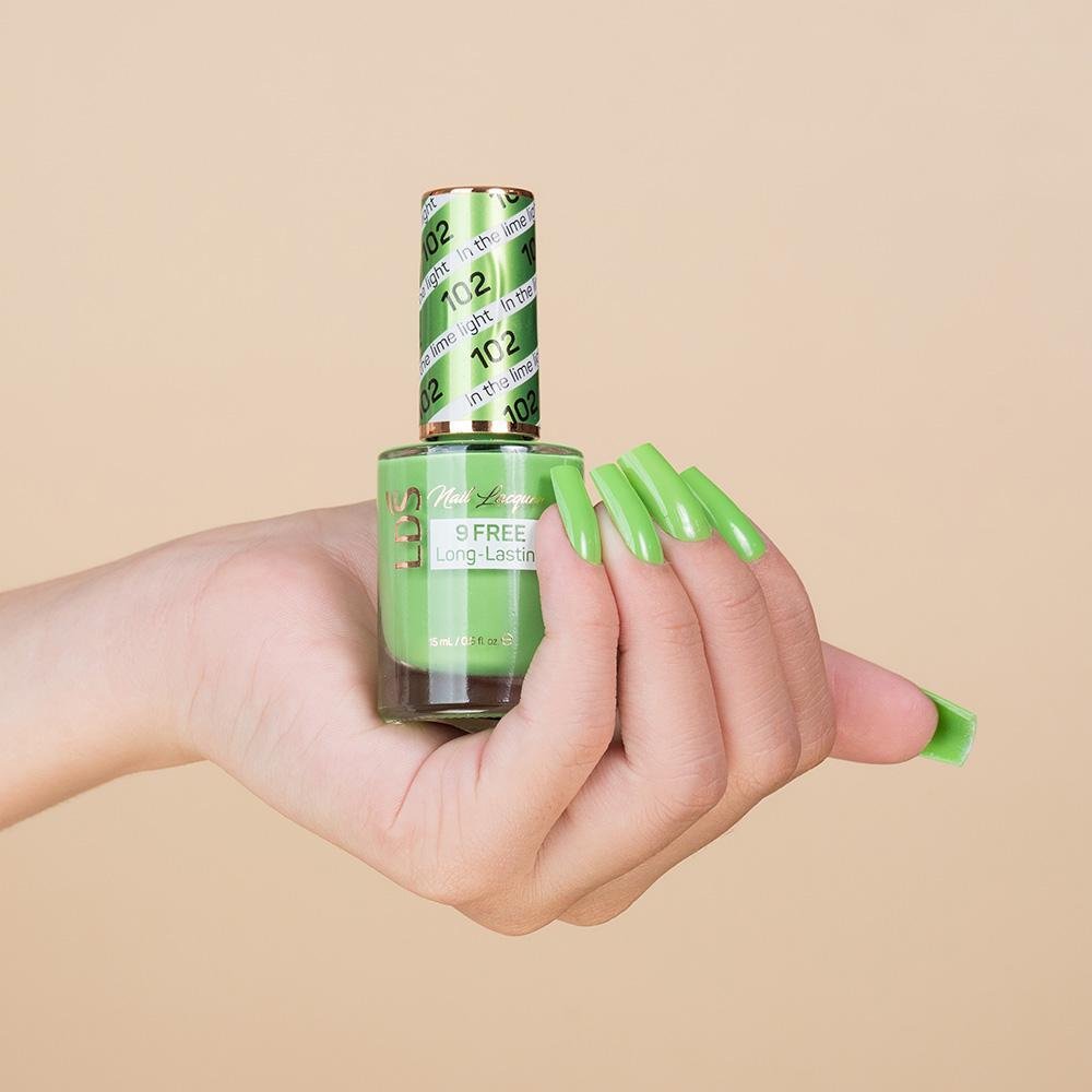 LDS Gel Nail Polish Duo - 102 In The Lime Light - DTK Nail Supply