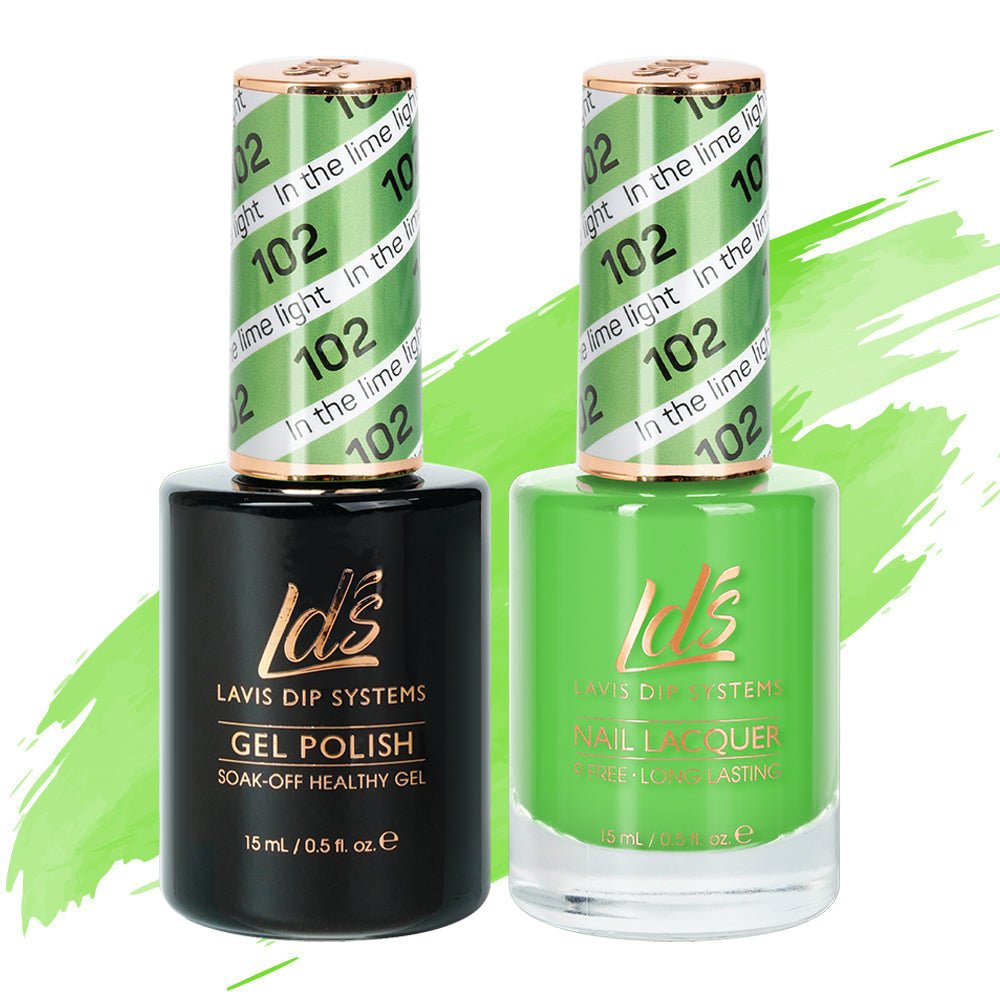 LDS Gel Nail Polish Duo - 102 In The Lime Light - DTK Nail Supply