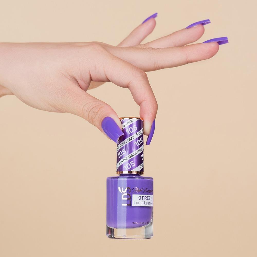 LDS Gel Nail Polish Duo - 105 Purple Papa Razzi - DTK Nail Supply