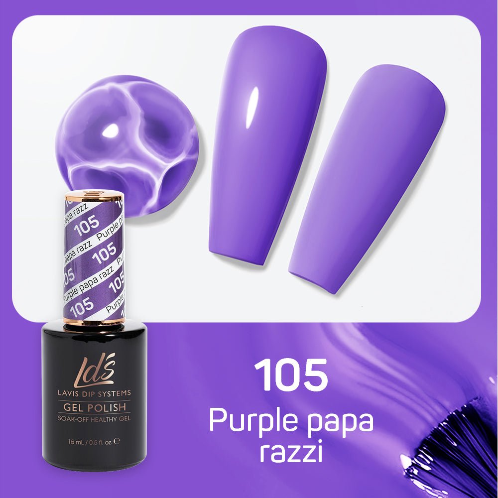 LDS Gel Nail Polish Duo - 105 Purple Papa Razzi - DTK Nail Supply